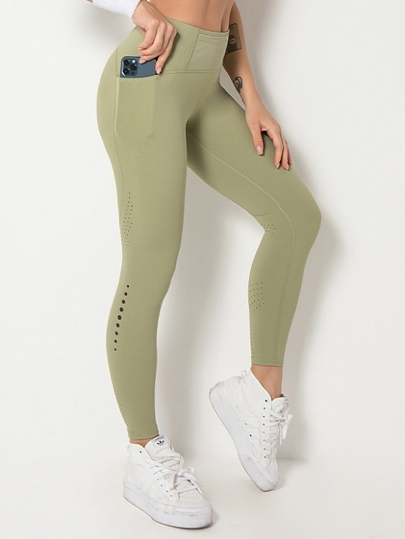 Damen High Waist Shaping-Tights mit Taschen Yogahose FH199