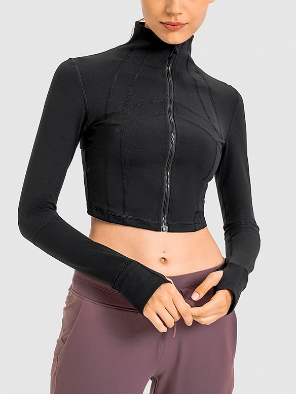 Damen Cropped Sportjacke Kurze Sportjacke FT033