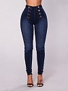Damen Hohe elastische Skinny High Jeans FH096