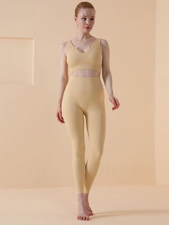 Damen Nahtloses Yoga-Set Fitnessanzug FA009