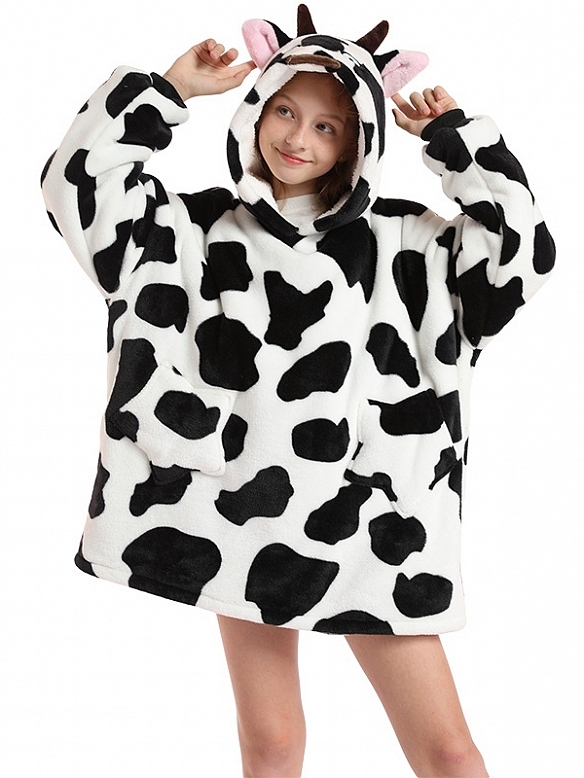 Kinder Gemusterte Oversized Hoodie FT054