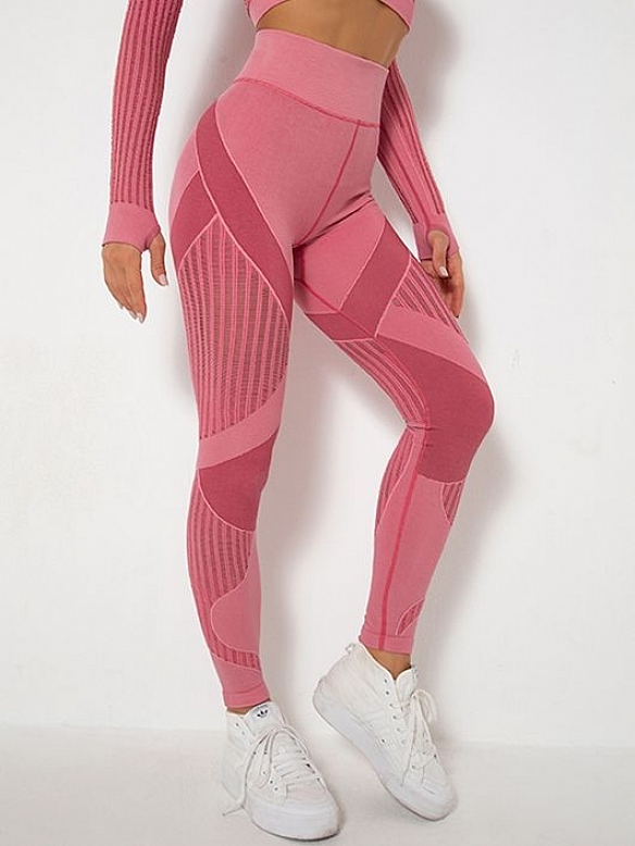 Damen Nahtlose Schnelltrocknende Gestrickte Leggings Sporttights FH034