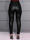 Damen High Waist Push Up PU Leggings FH139
