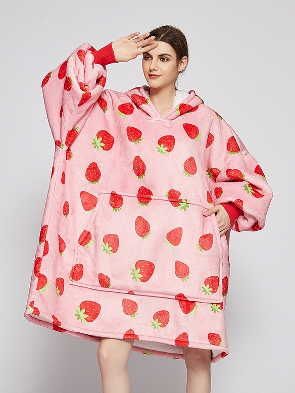 Damen Gemusterte Oversized Hoodie FT055