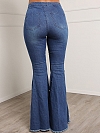 Damen Ausgestellte Jeans mit Kunstperlen FH222