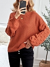 Damen Pullover mit Puffärmel und Bauchansatz QX033