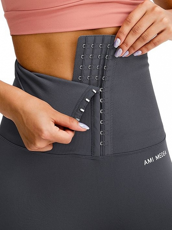 Damen High Wait Shaping-Sporttights mit Haken-Reihen FH044