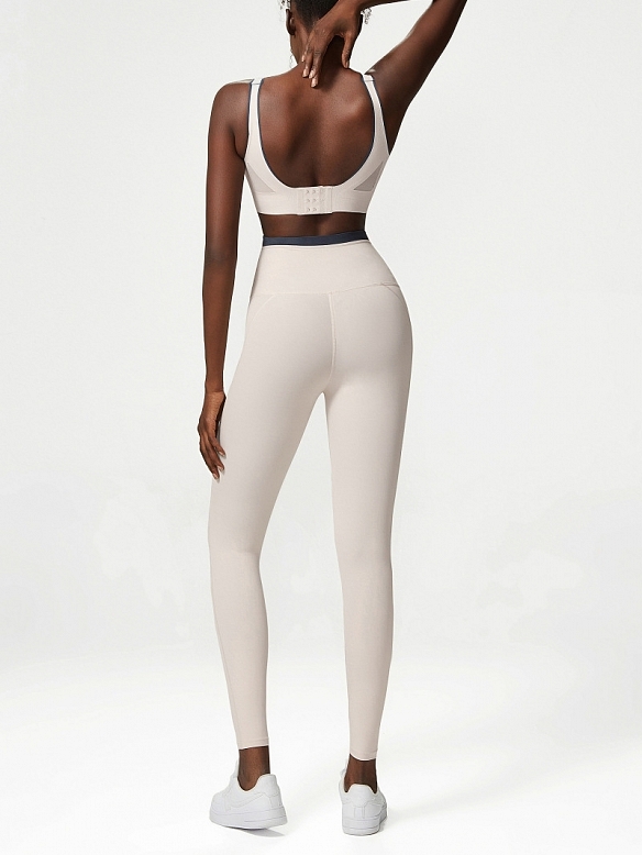 Damen Atmungsaktive Yogahose mit Hoher Taille Sporttights FH225