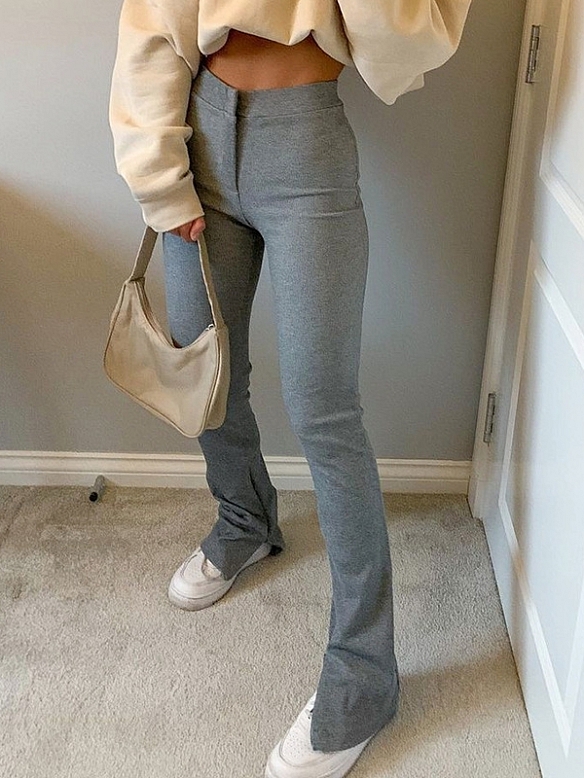 Damen Hohe elastische Ausgestellte Sporthose mit Hoher Tailie FH234