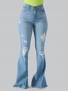 Damen Flare High Waist Jeans mit Destroyed-Details FH190