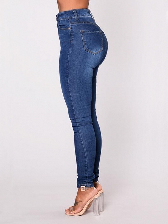 Damen Hohe elastische Skinny High Jeans FH192