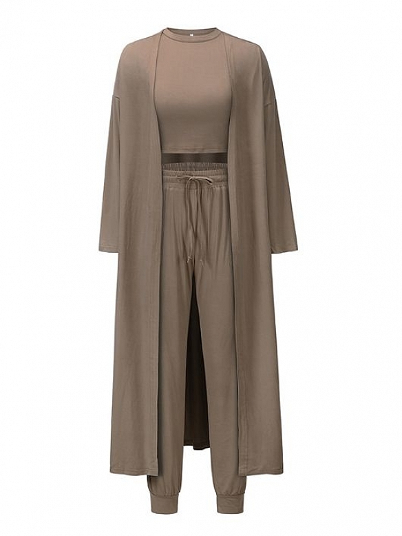 Damen 3-teiliges Gestrickter Sportanzug FA001