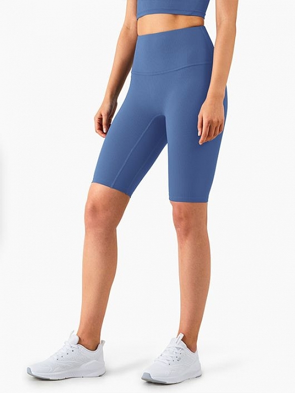 Damen Gerippte High Waist Radlershorts FH013