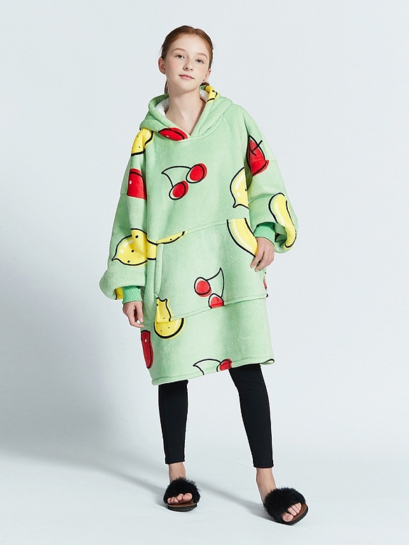 Kinder Gemusterte Oversized Hoodie FT053