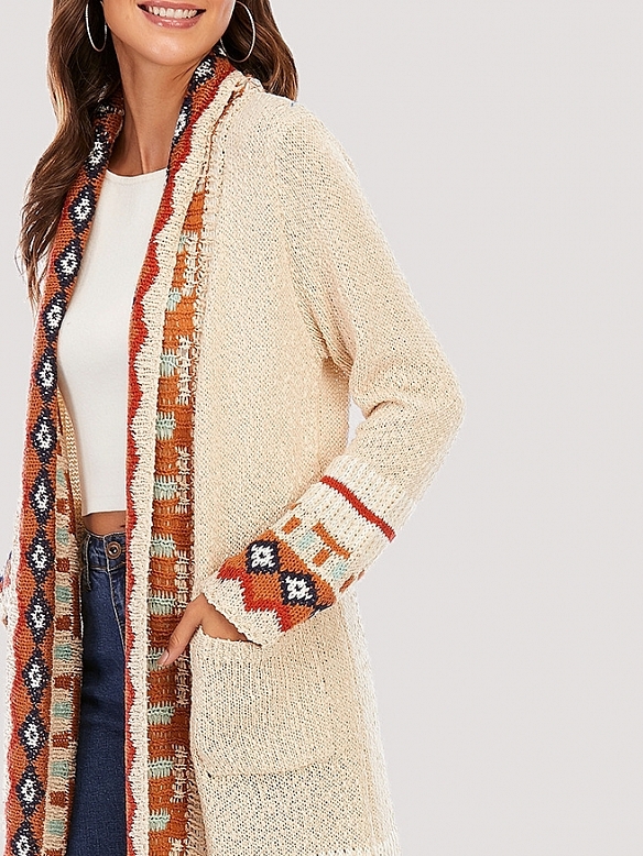 Damen Vintage Langer Cardigan FT042