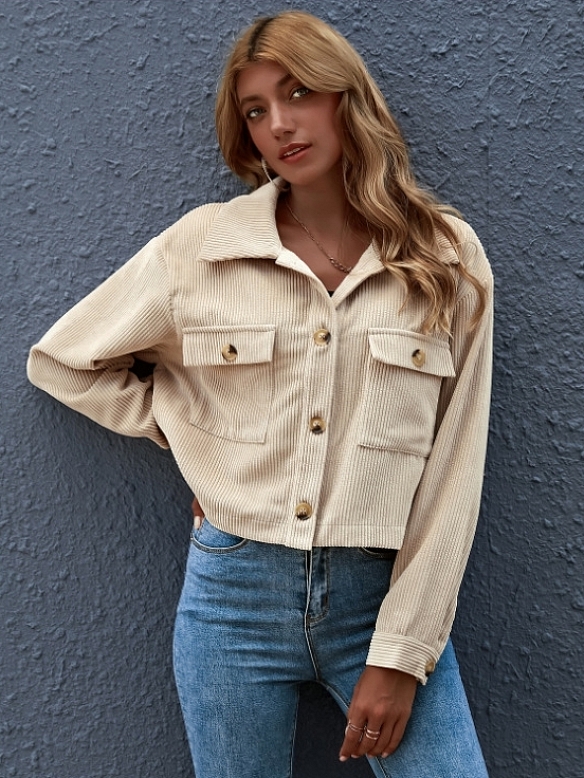 Damen Hemdjacke aus Cord FT049