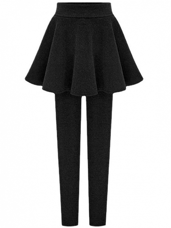 Winter Warme Leggings Hosen mit Rock für Damen FH187