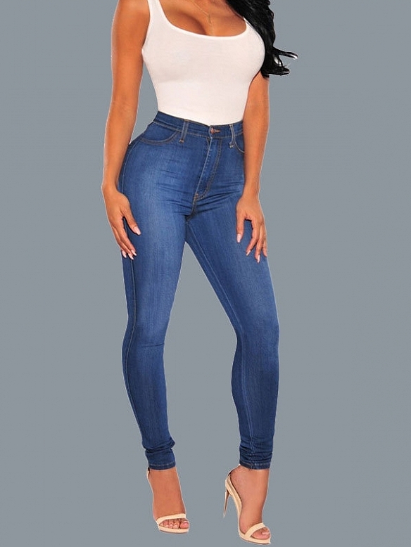 Damen Hohe elastische Super Skinny High Jeans FH179