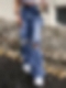 Damen High Waist Ausgestellte Jeans mit Destroyed-Details FH158