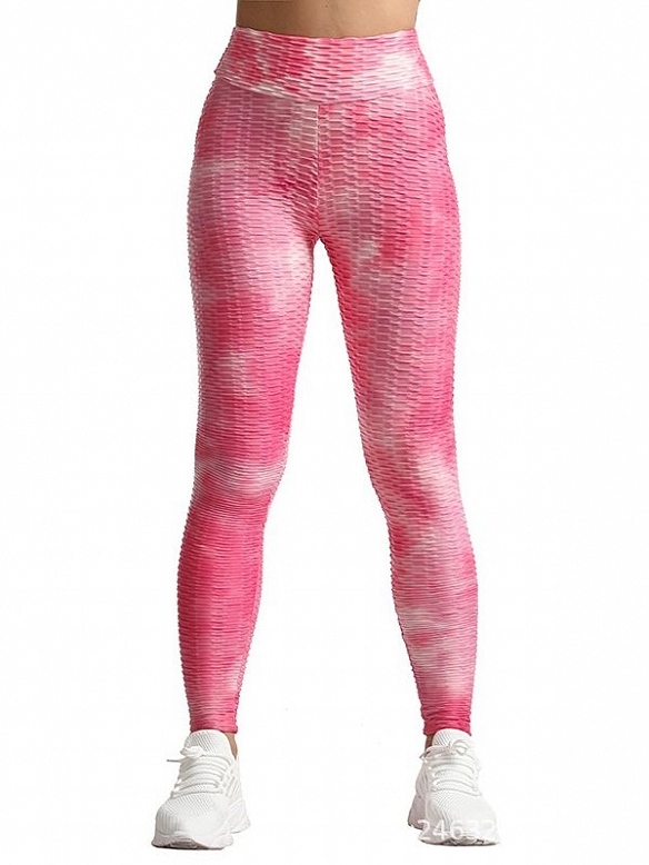 Damen Batik High Waist Sporttights Yogahose FH064