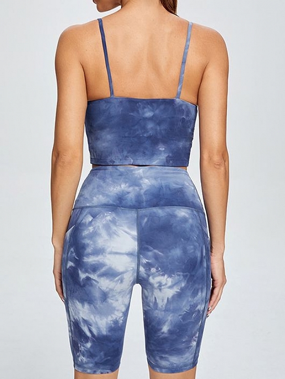 Damen Batik Schnelltrocknender Sportanzug Yoga Set FA002