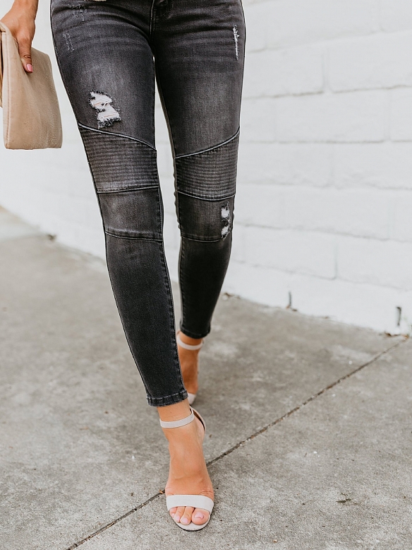 Damen Hohe elastische Skinny Regular Jeans FH244