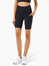 Damen Hohe elastische Shaping Sport-Radlershorts mit Taschen FH019