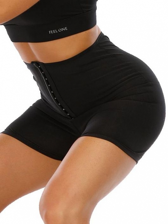 Damen Hight Waist Saunashorts mit Haken-Reihen FH048
