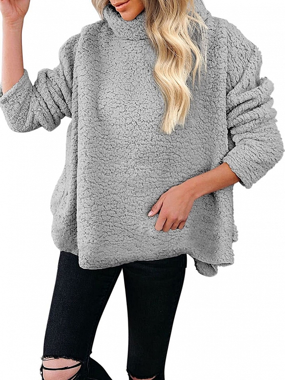 Damen Weite Plüschjacke für Frauen QX034