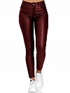 Damen Skinny High Waist Leggings aus Lederimitat FH212