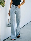 Damen Straight Jeans mit Schlitzen FH170