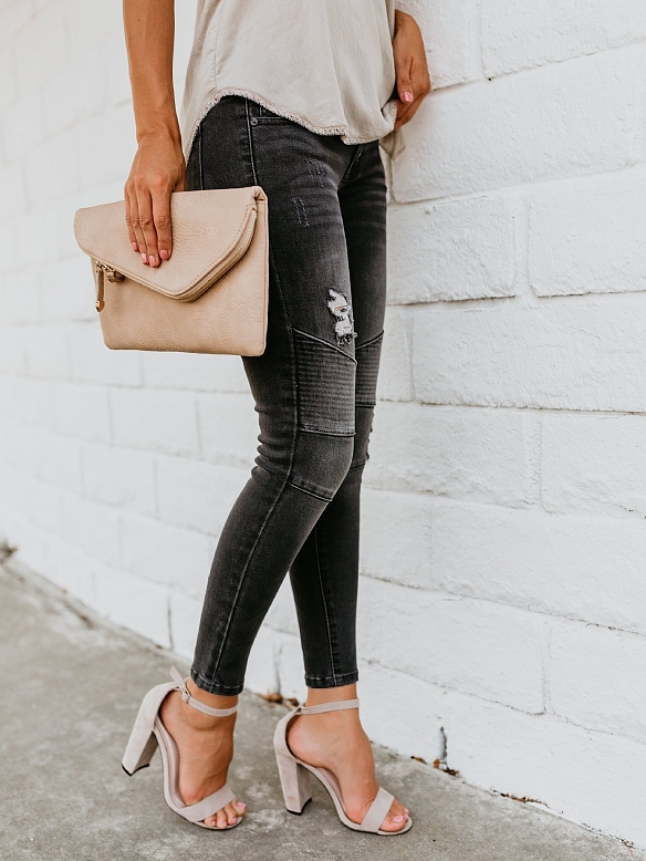 Damen Hohe elastische Skinny Regular Jeans FH244