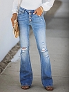 Damen Flare Jeans mit Destroyed-Details FH200