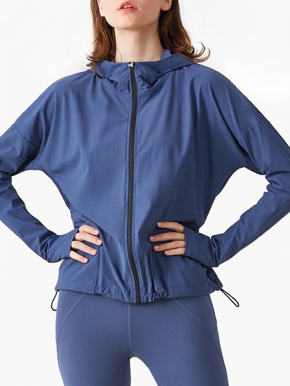 Damen Atmungsaktive Sportliche Kapuzenjacke FT013