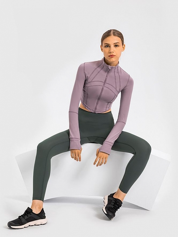 Damen Cropped Sportjacke Kurze Sportjacke FT033