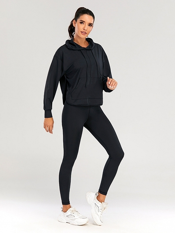 Damen 3-teiliges Sport-Set Sport BH Leggings und Hoodie FA018