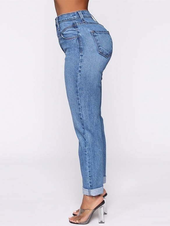 Damen Vintage Slim High Jeans FH100