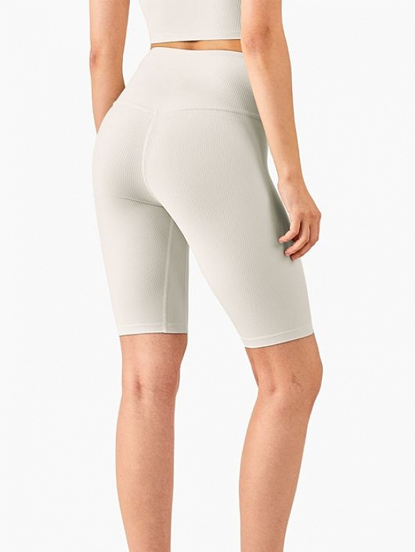 Damen Gerippte High Waist Radlershorts FH013