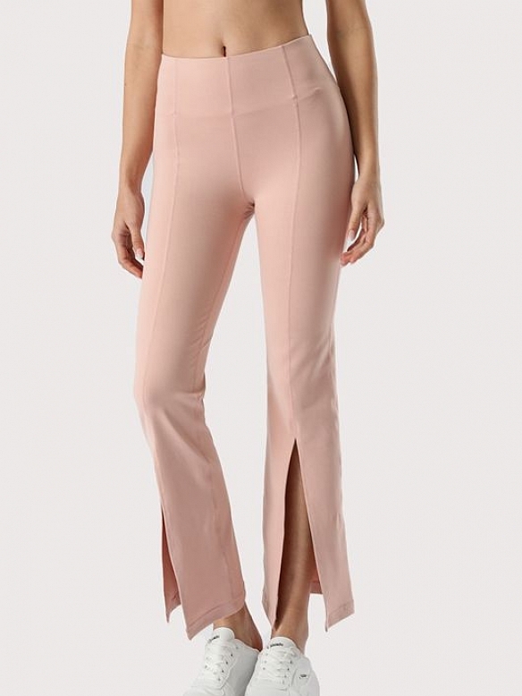 Damen High Waist Ausgestellte Sporthose mit Schlitzen FH033