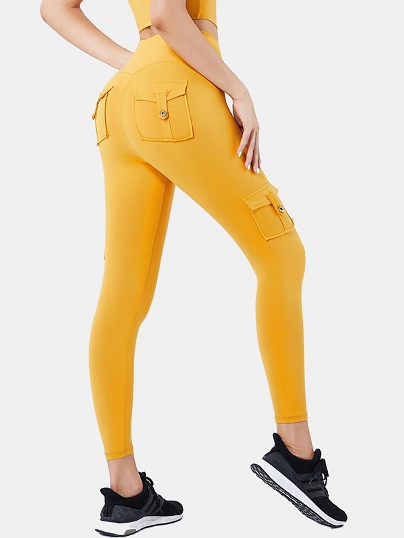 Damen Hohe elastische High Waist Shaping-Sporttights FH063