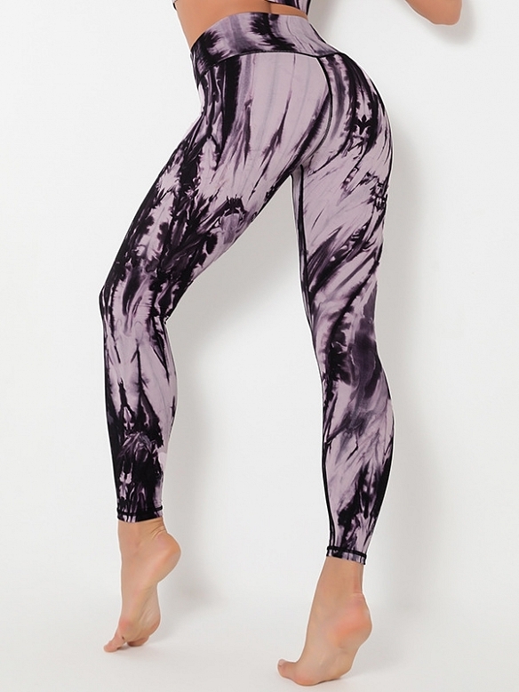 Damen High Waist Shaping-Tights Leggings mit Batikmuster FH196