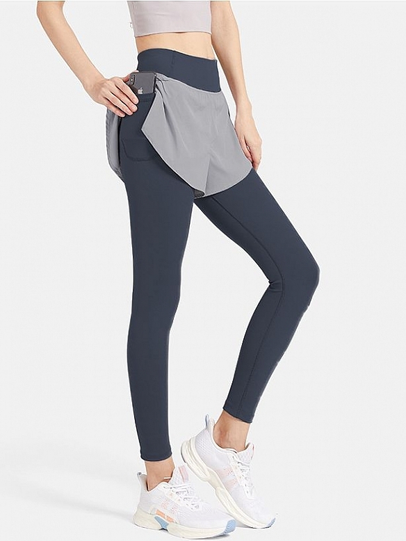 Damen Zweilagige Yogahose Shaping-Sporttights FH107