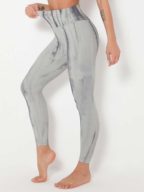 Damen High Waist Shaping-Tights Leggings mit Batikmuster FH196