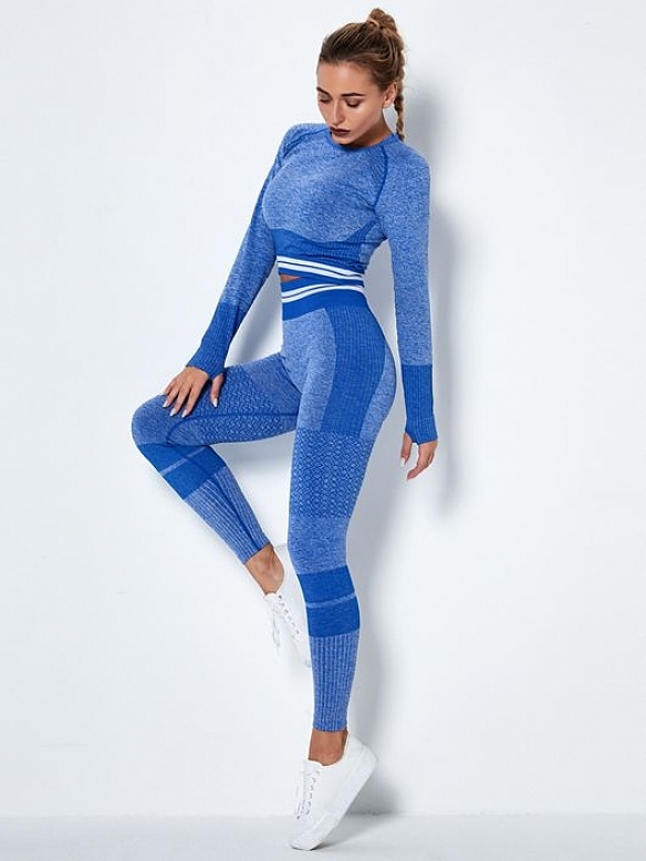Damen Seamless Gestrickte Sport-Set Running-Set FA004