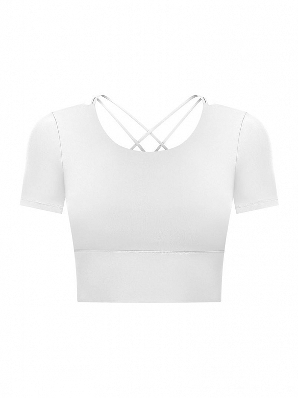 Damen Cropped Sportshirt mit BH FT020