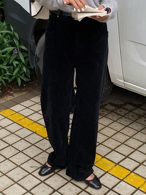 Damen Corduroy High-waisted Straight Leg Jeans QX031