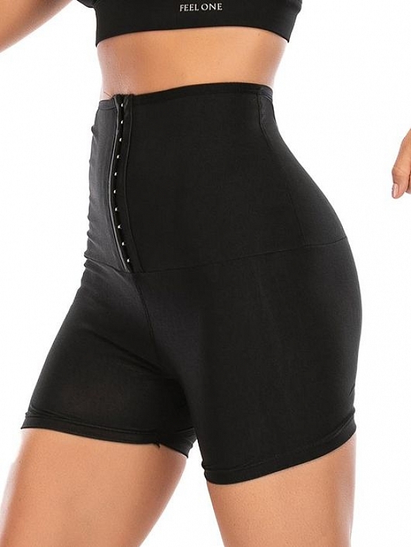 Damen Hight Waist Saunashorts mit Haken-Reihen FH048
