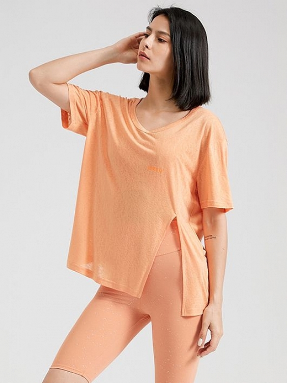 Damen Locker Sporttop Sportshirt mit kurzen Ärmeln FT001