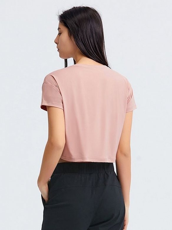 Damen Cropped Sportshirt Kurzes T-Shirt FT026