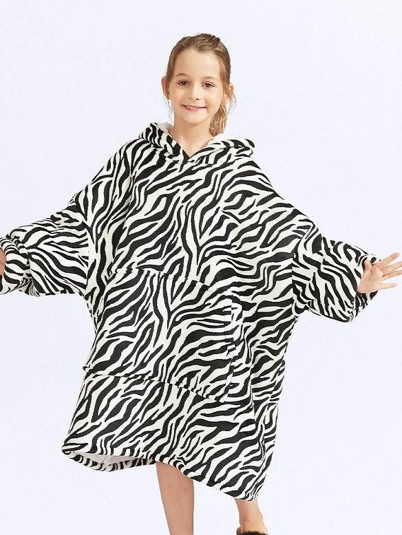 Kinder Gemusterte Oversized Hoodie FT053